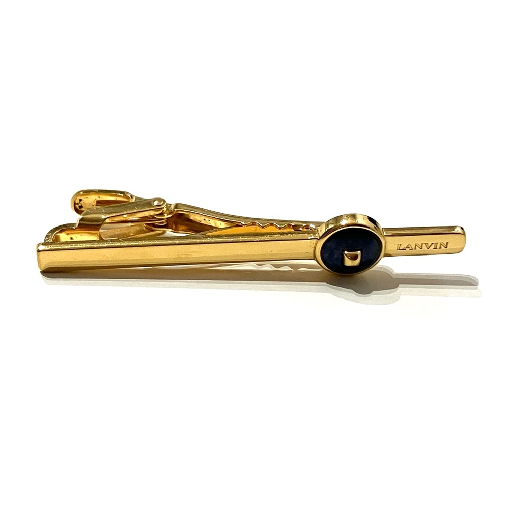 Lanvin Gold Tone Lapis Effect Tie Clip